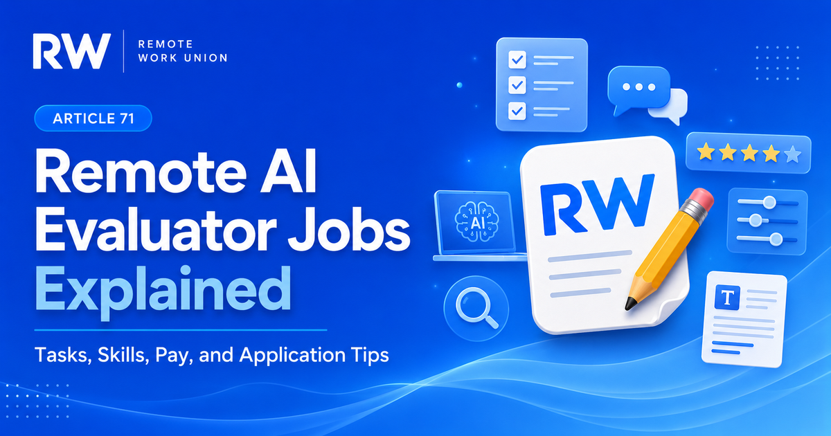 Remote AI Evaluator Jobs Explained — Remote Work Union Article 71