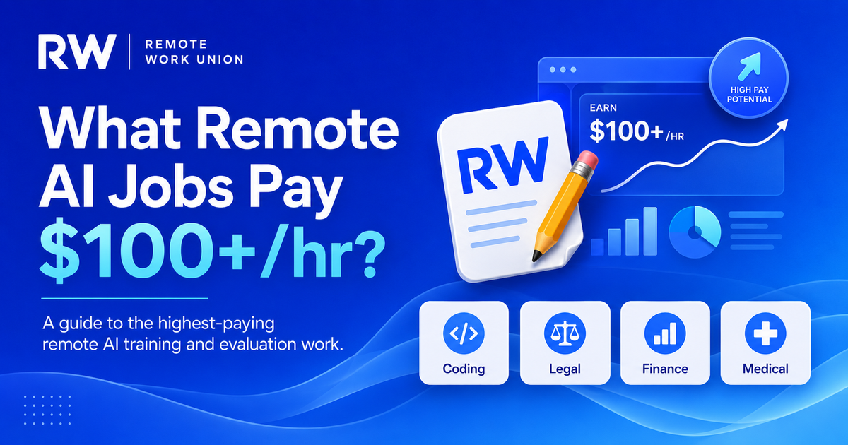 Remote Work Union guide: What Remote AI Jobs Pay $100+/hr?