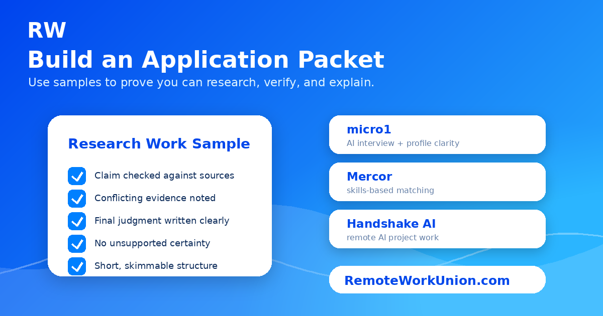 Application packet checklist for applying to remote AI research and evaluation jobs