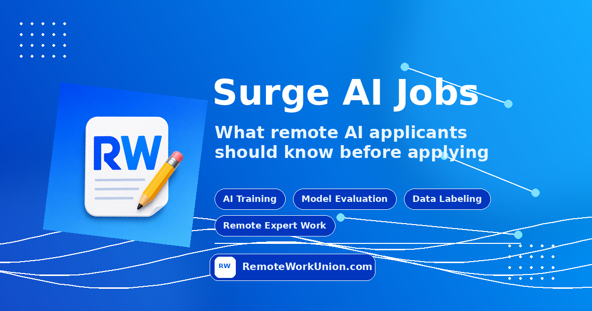 Surge AI Jobs: What Remote AI Applicants Should Know — Remote Work Union