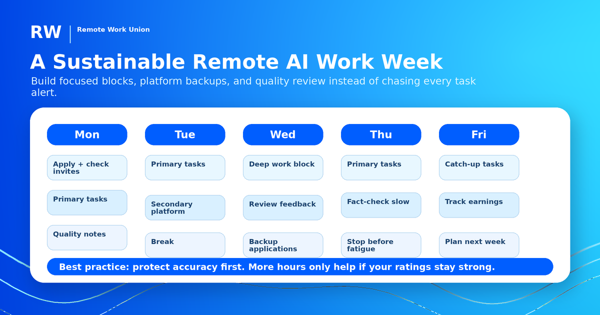 Sustainable weekly schedule for AI training contractors — Remote Work Union Article 192