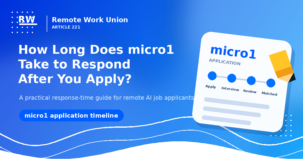 How long does micro1 take to respond after you apply — Remote Work Union Article 221