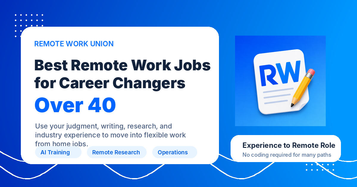 Best Remote Work Jobs for Career Changers Over 40 — Remote Work Union Article 246