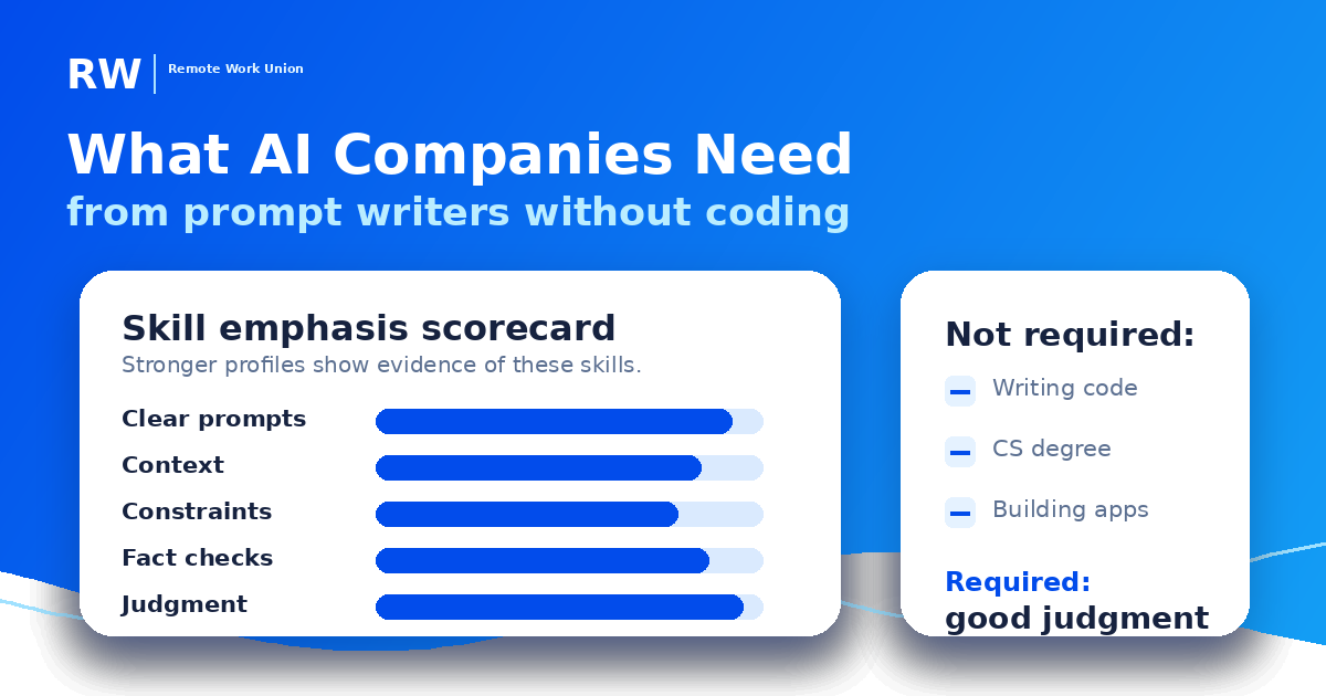 Scorecard of prompt writer skills for AI model evaluation