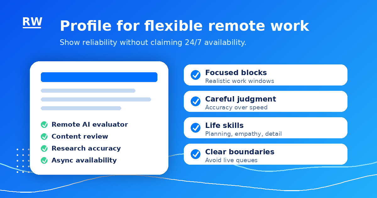 Checklist for writing a flexible remote work application profile as a parent or caregiver