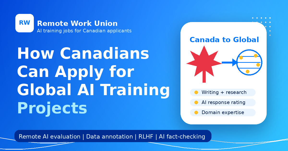 How Canadians can apply for global AI training projects — Remote Work Union Article 118