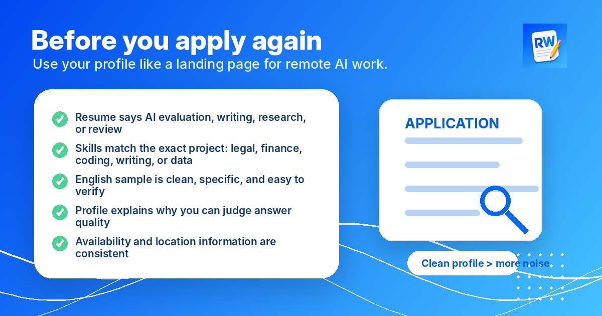 Profile checklist for improving your Handshake AI application after no response — Remote Work Union Article 167