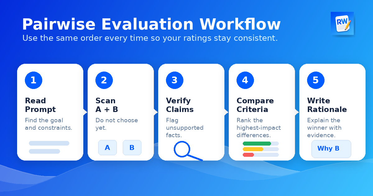 Five-step pairwise evaluation workflow for remote AI training jobs — Remote Work Union Article 179