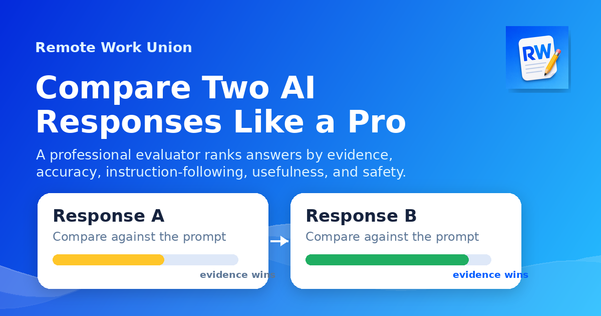 How to compare two AI responses like a professional evaluator — Remote Work Union