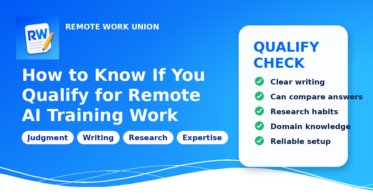 How to Know If You Qualify for Remote AI Training Work — Remote Work Union Article 275
