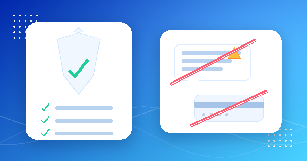 Shield and crossed-out suspicious message icons representing remote work scam safety