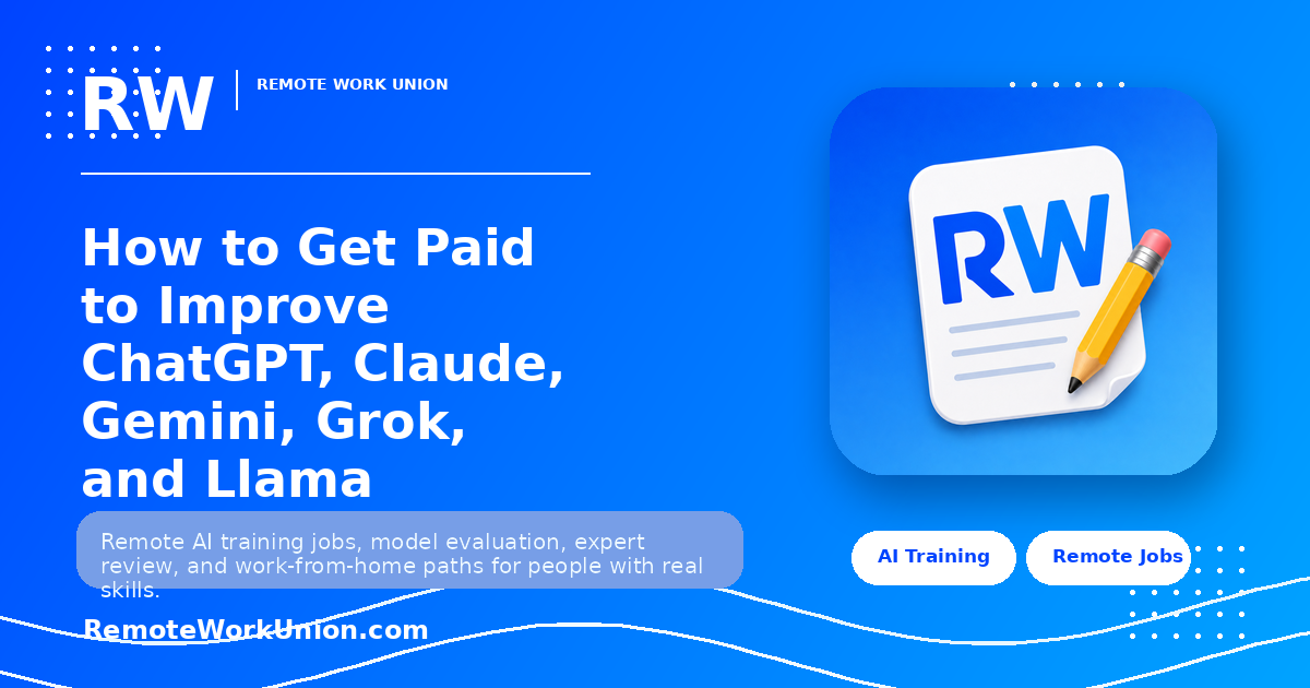 How to Get Paid to Improve ChatGPT, Claude, Gemini, Grok, and Llama — Remote Work Union Article 39
