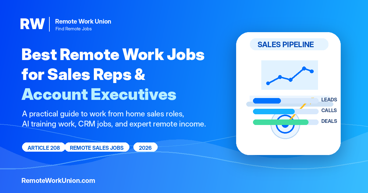 Best remote work jobs for sales reps and account executives — Remote Work Union Article 208