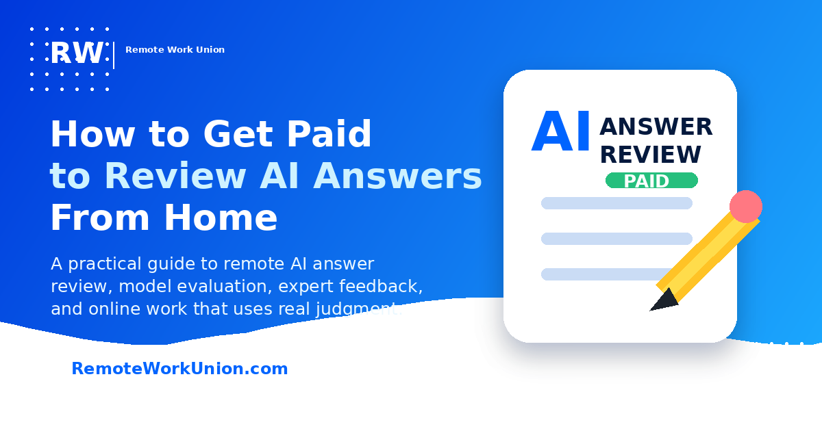 How to Get Paid to Review AI Answers From Home — Remote Work Union Article 34
