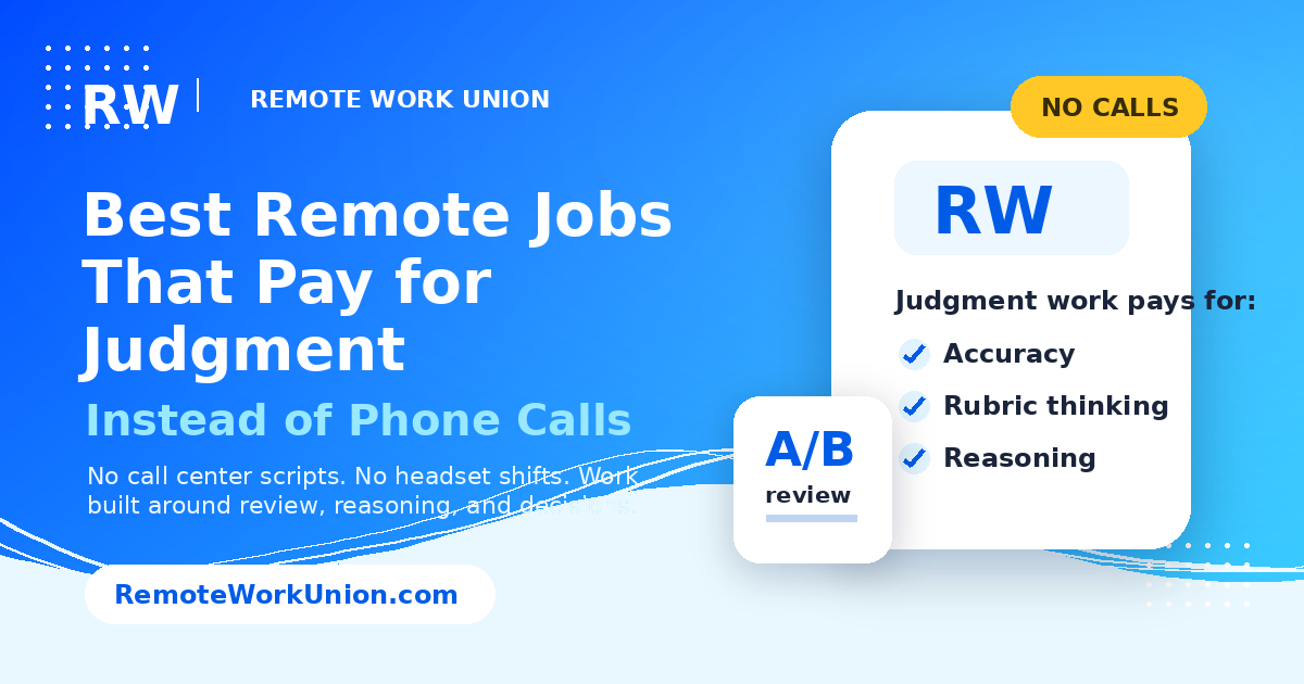 Remote Work Union: best remote jobs that pay for judgment instead of phone calls — Article 57