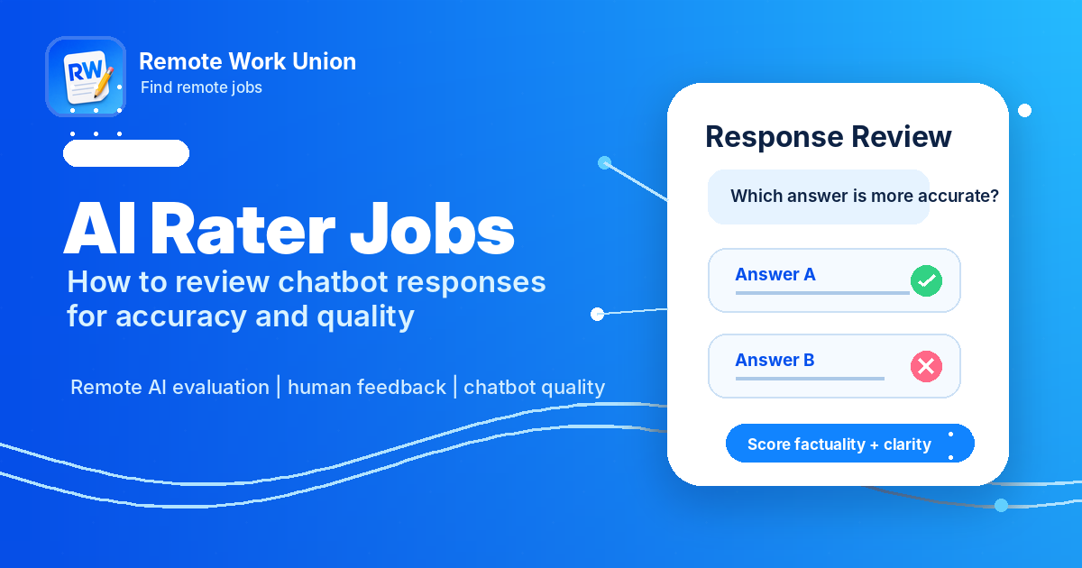 AI Rater Jobs: How to Review Chatbot Responses for Accuracy and Quality — Remote Work Union Article 74