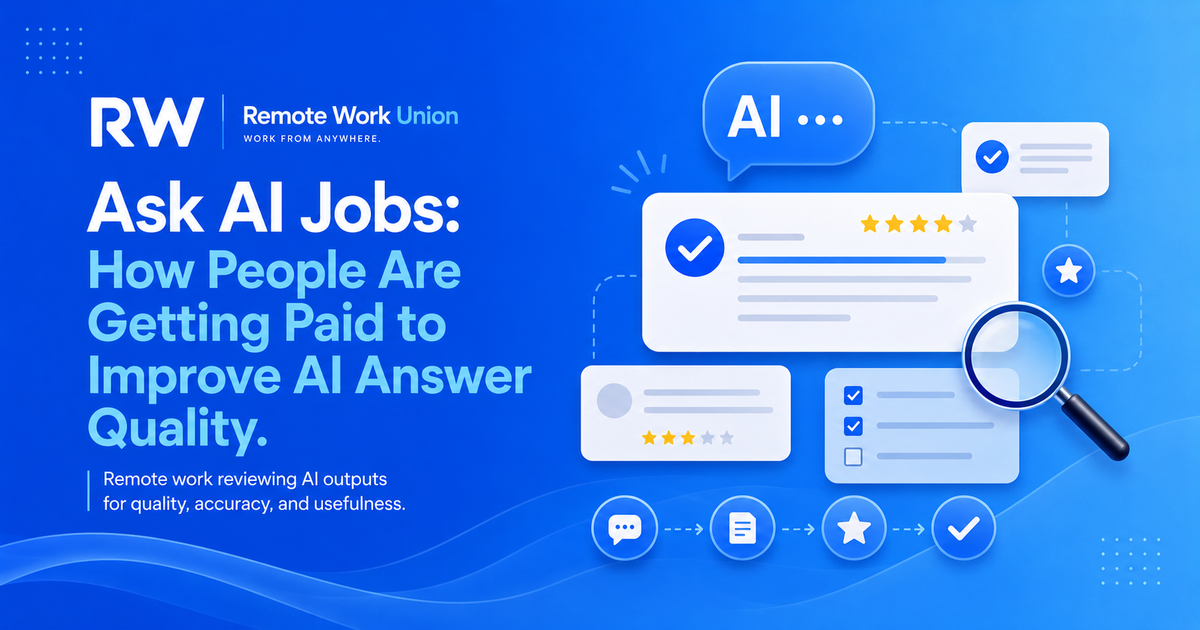 Remote Work Union: ask AI jobs — how people are getting paid to improve AI answer quality