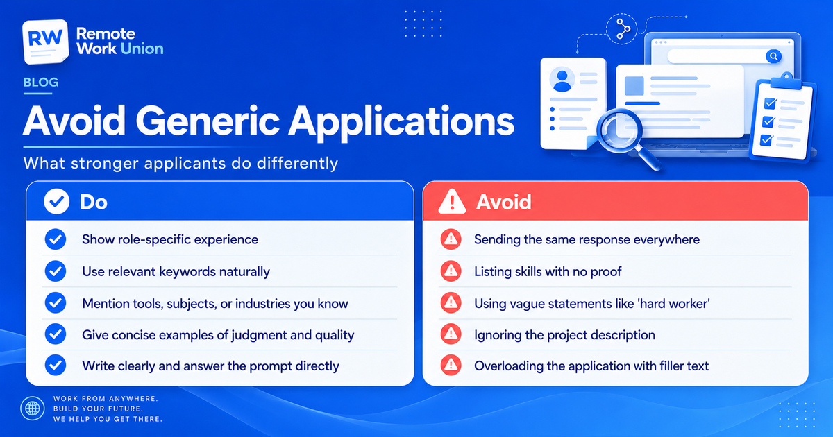 Do and avoid checklist for stronger Mercor AI job applications — Remote Work Union Article 95