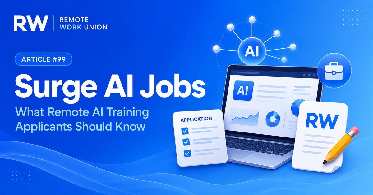 Remote Work Union: Surge AI jobs — what remote AI training applicants should know