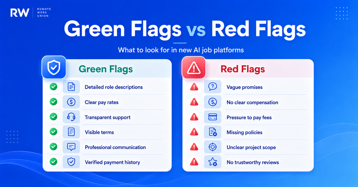 Green flags and red flags to look for in new AI job platforms.