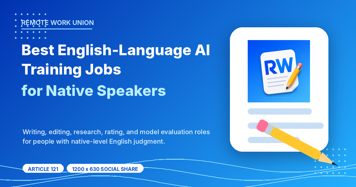 Best English-Language AI Training Jobs for Native Speakers — Remote Work Union Article 121