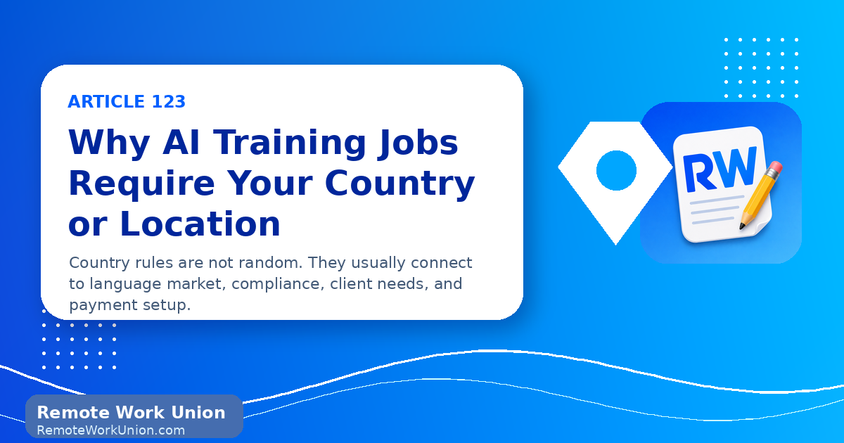 Why Some AI Training Jobs Require Your Country or Location — Remote Work Union Article 123