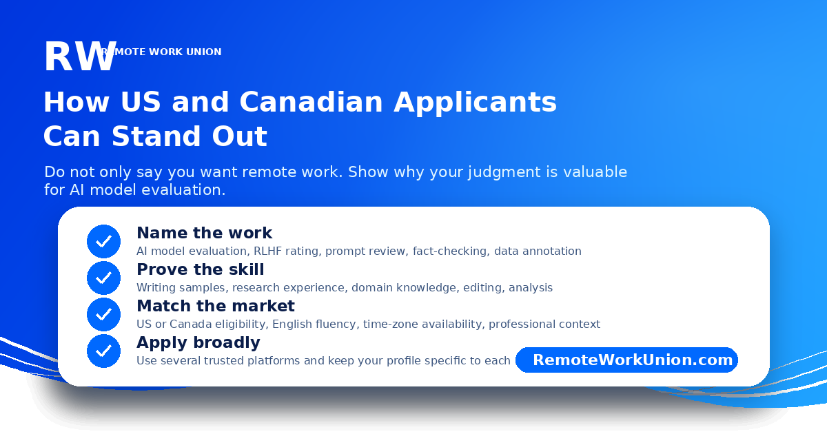 Checklist for US and Canadian applicants to position themselves for AI evaluation jobs — Remote Work Union Article 124
