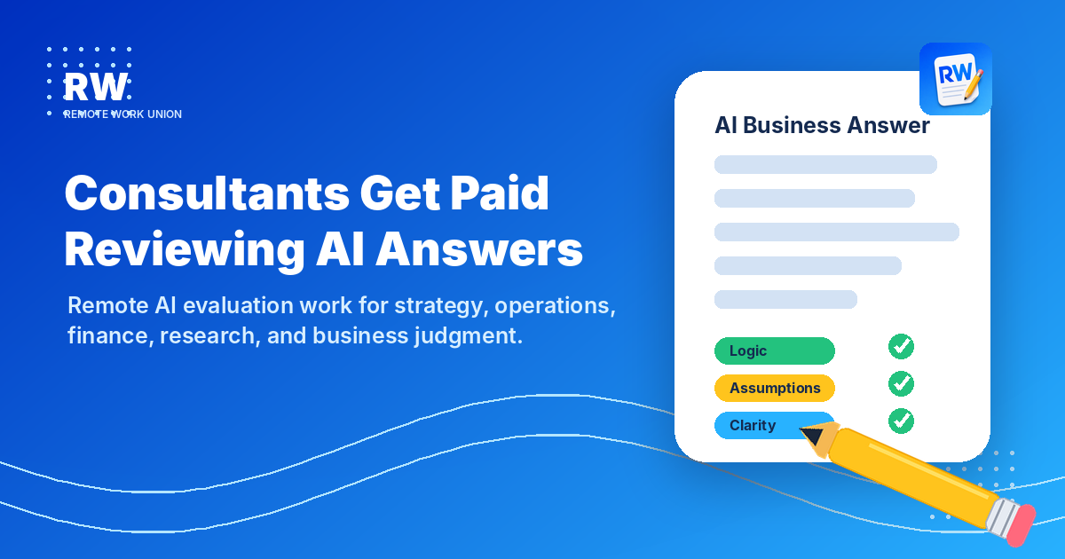 Consultants reviewing AI business answers — Remote Work Union Article 127