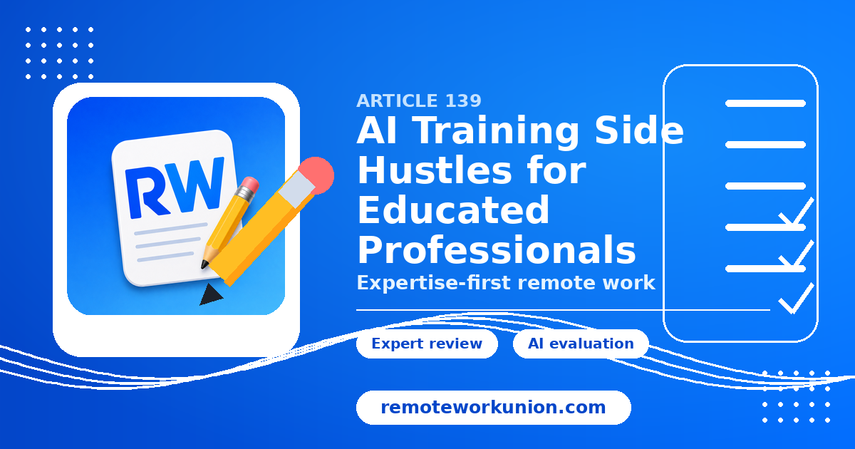 AI Training Side Hustles for Educated Professionals — Remote Work Union