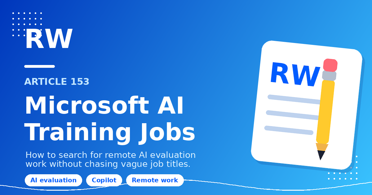 Microsoft AI Training Jobs: How to Search for Remote AI Evaluation Work — Remote Work Union