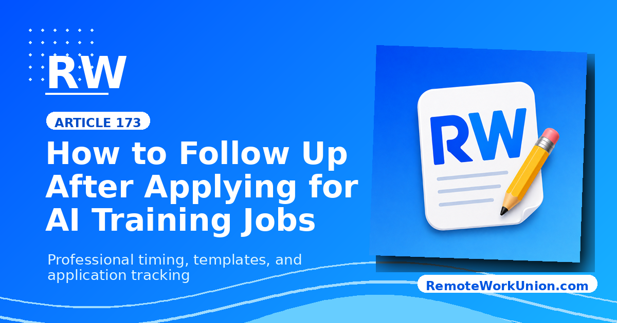 How to follow up after applying for AI training jobs — Remote Work Union