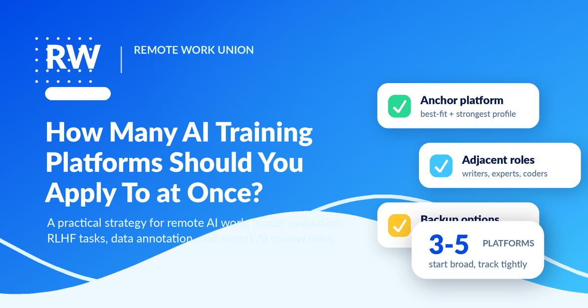 How many AI training platforms should you apply to at once? — Remote Work Union