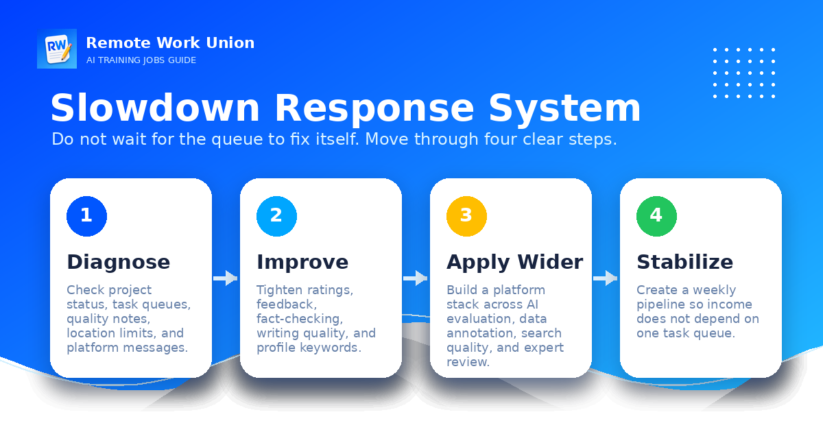 Slowdown response system for remote AI training workers — Remote Work Union Article 175