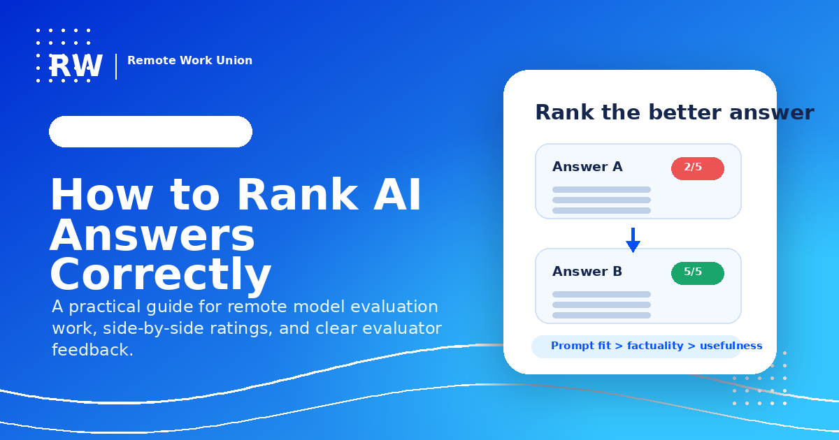 How to rank AI answers correctly in model evaluation work — Remote Work Union