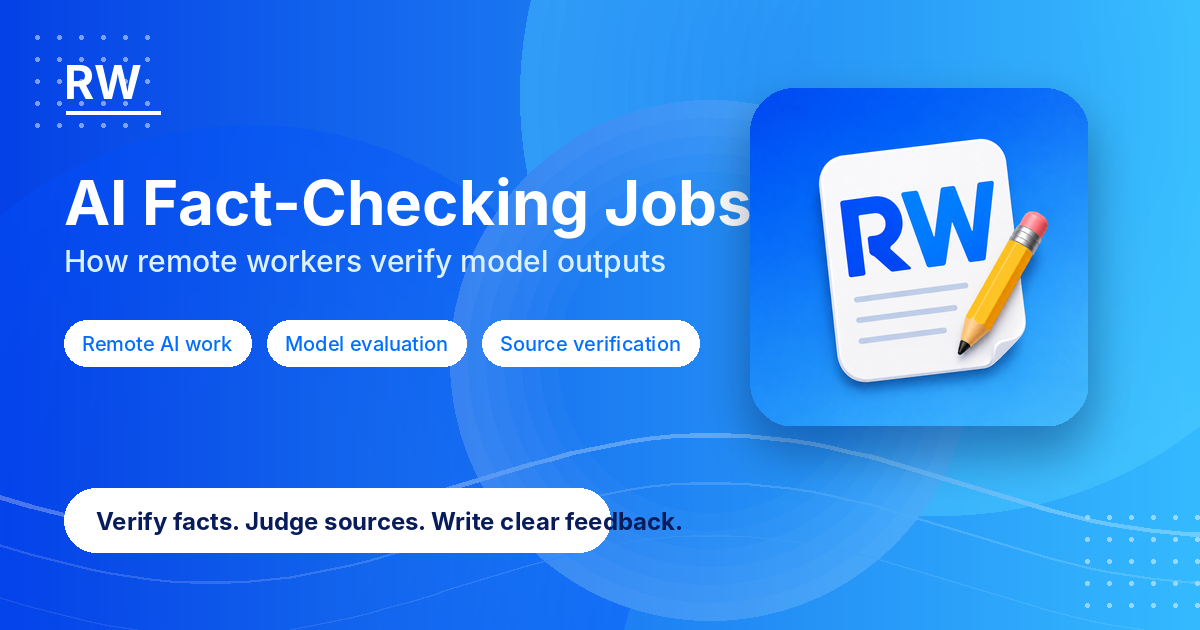 AI fact-checking jobs for remote workers — Remote Work Union Article 186