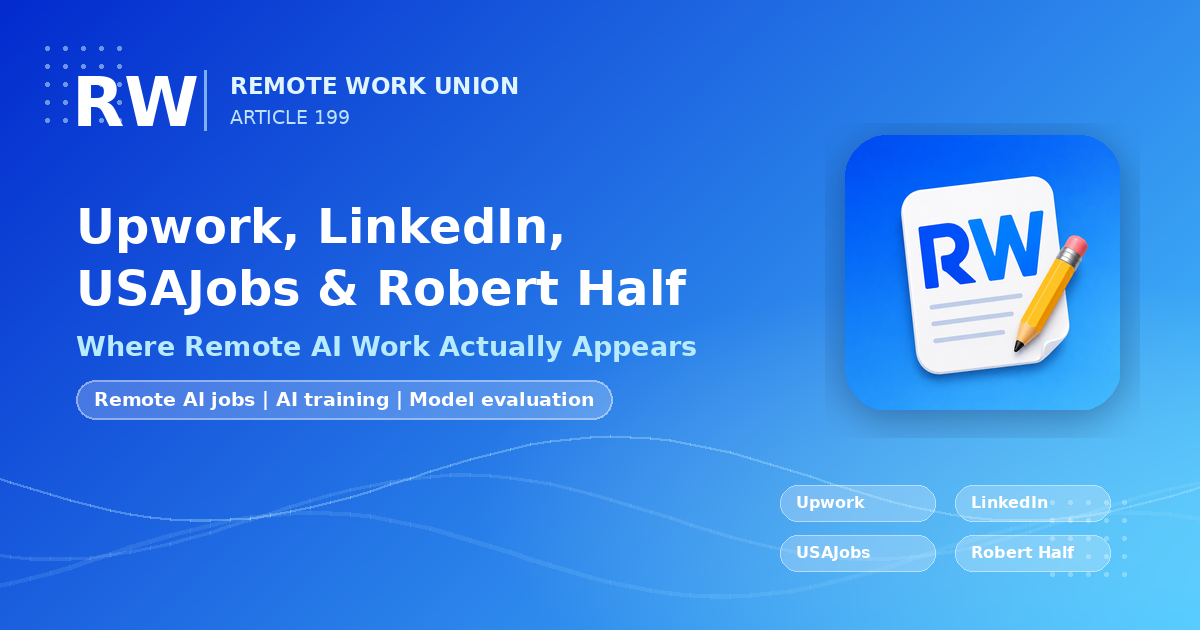 Upwork, LinkedIn, USAJobs, and Robert Half for remote AI work — Remote Work Union Article 199