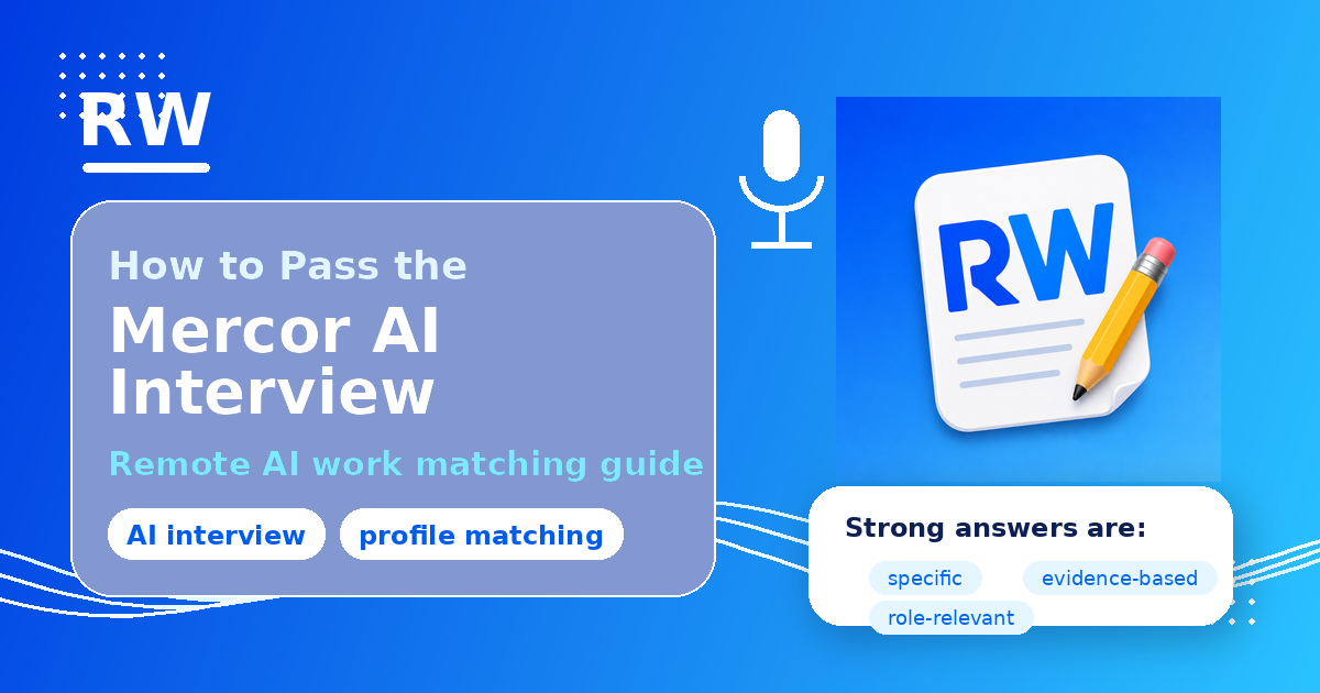 How to Pass the Mercor AI Interview and Get Matched With Remote Work — Remote Work Union Article 20