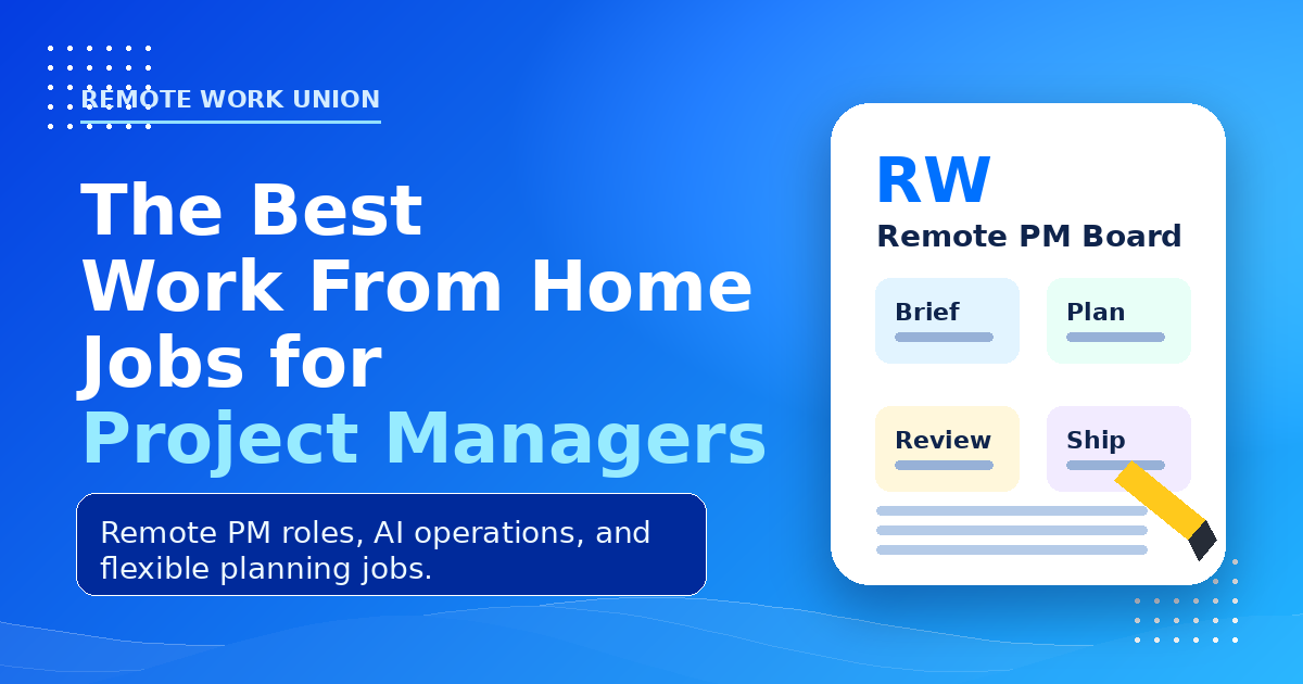 Remote Work Union: the best work from home jobs for project managers — Article 211
