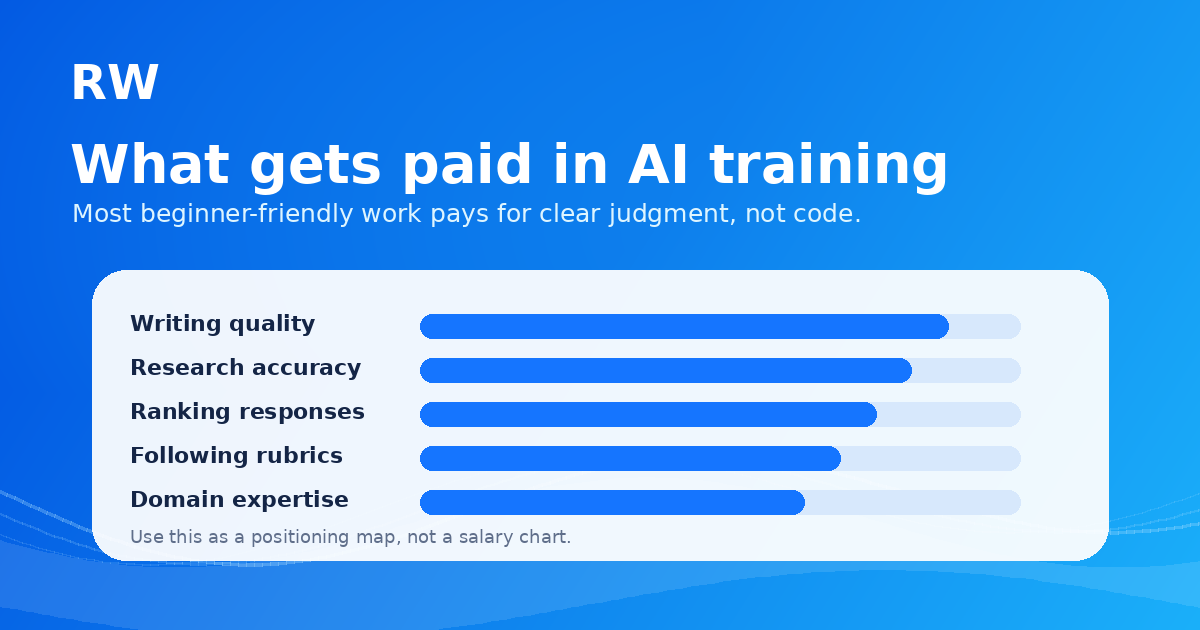 AI training skill map for non-coders: reading, writing, research, subject expertise, and judgment mapped to AI evaluation task types — Remote Work Union Article 215