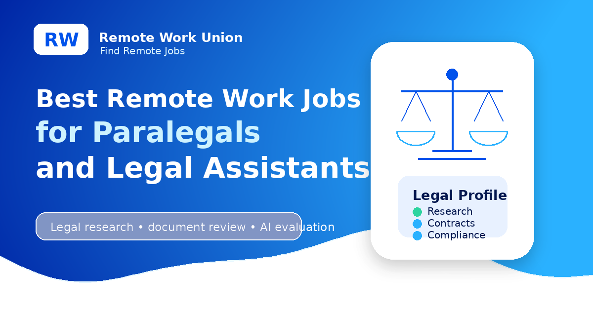 Best Remote Work Jobs for Paralegals and Legal Assistants — Remote Work Union Article 229