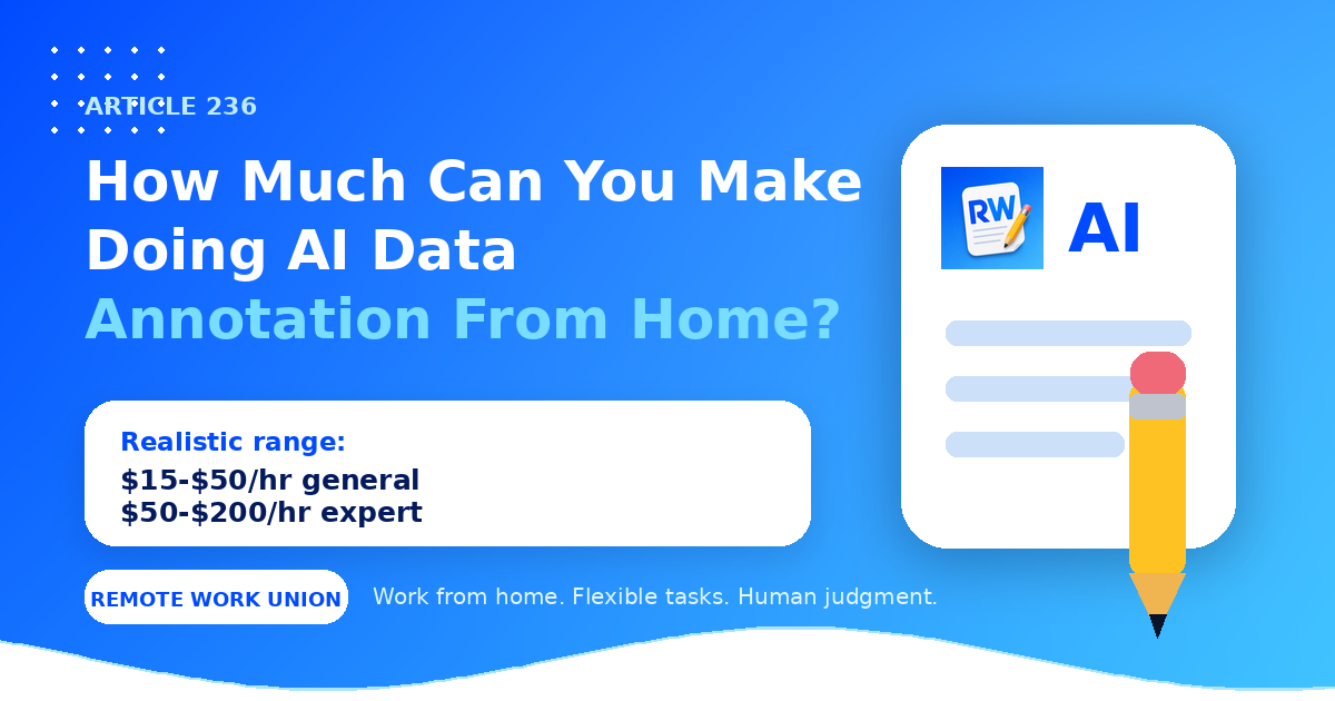How Much Can You Make Doing AI Data Annotation From Home? — Remote Work Union Article 236