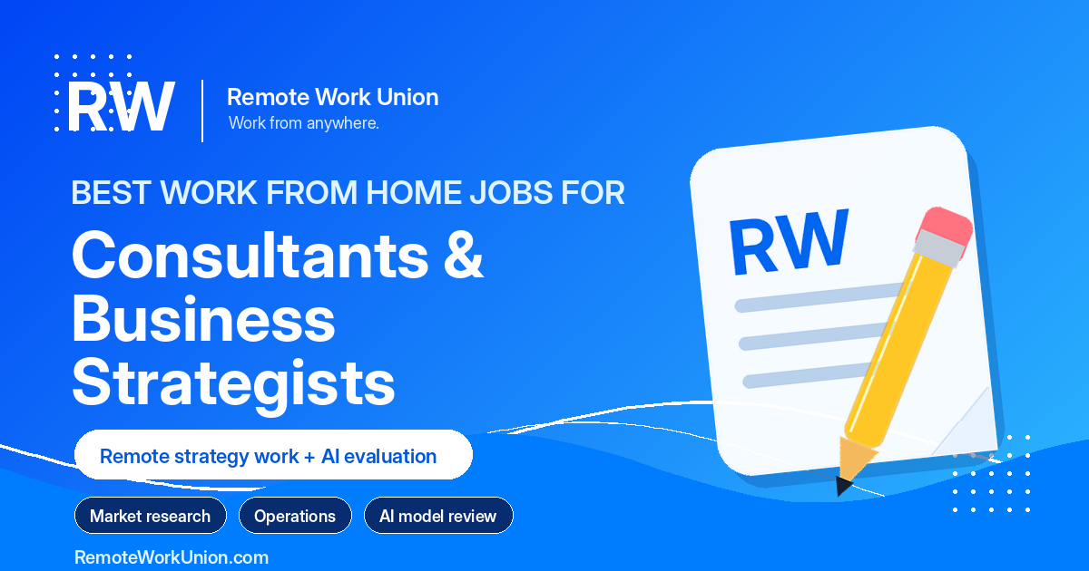 Best Work From Home Jobs for Consultants and Business Strategists — Remote Work Union Article 241