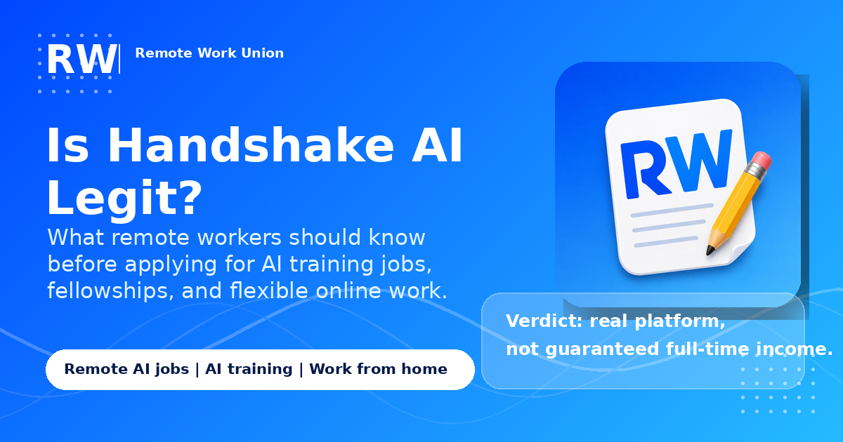 Remote Work Union guide: Is Handshake AI Legit? What remote workers should know before applying.