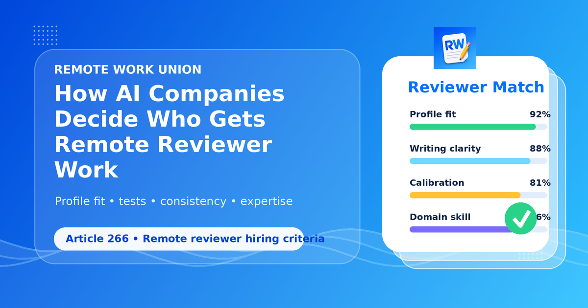 How AI Companies Decide Who Gets Remote Reviewer Work — Remote Work Union Article 266