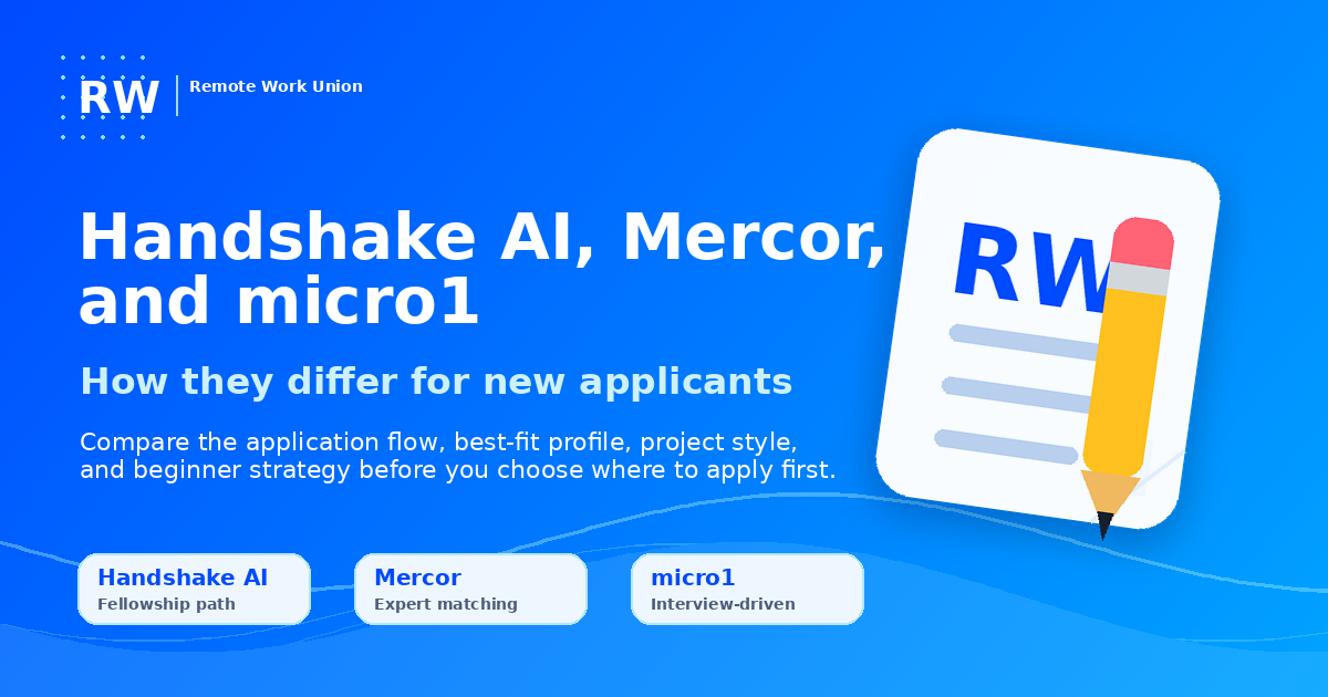 How Handshake AI, Mercor, and micro1 Differ for New Applicants — Remote Work Union Article 278
