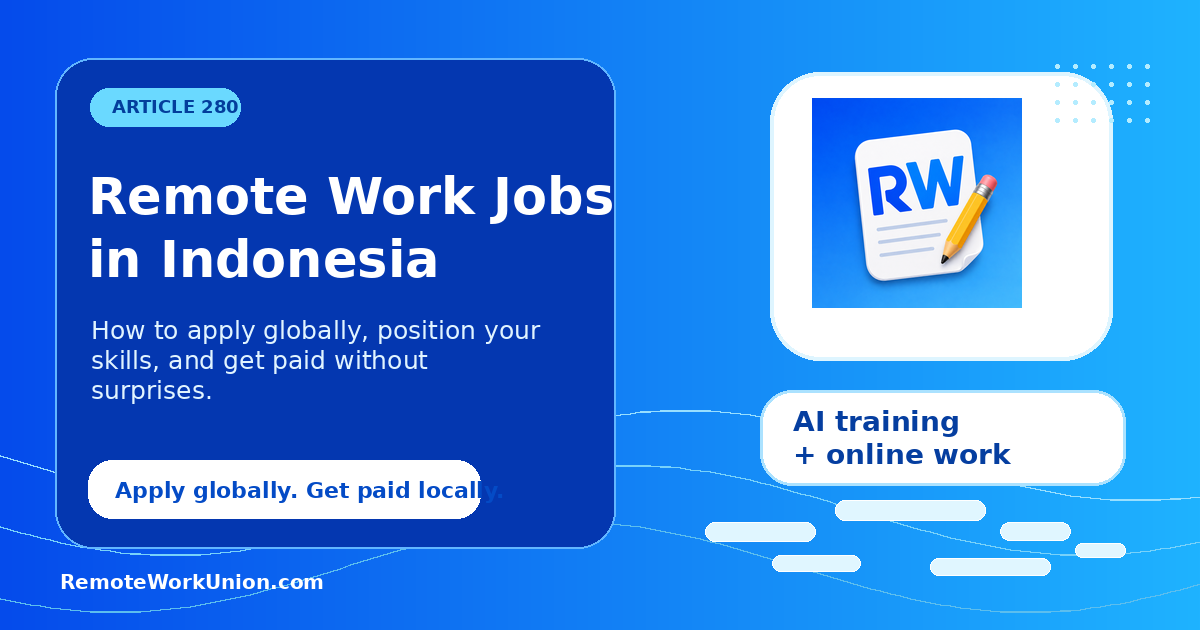 Remote Work Jobs in Indonesia: How to Apply and Get Paid — Remote Work Union Article 280