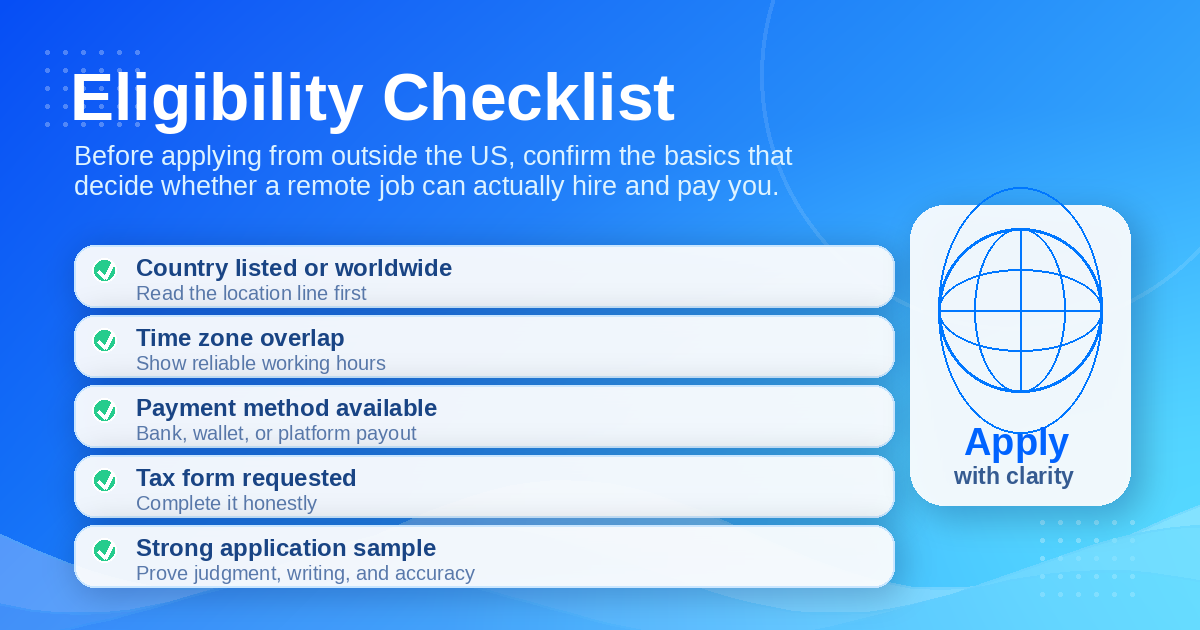 Country eligibility checklist for international remote job applicants