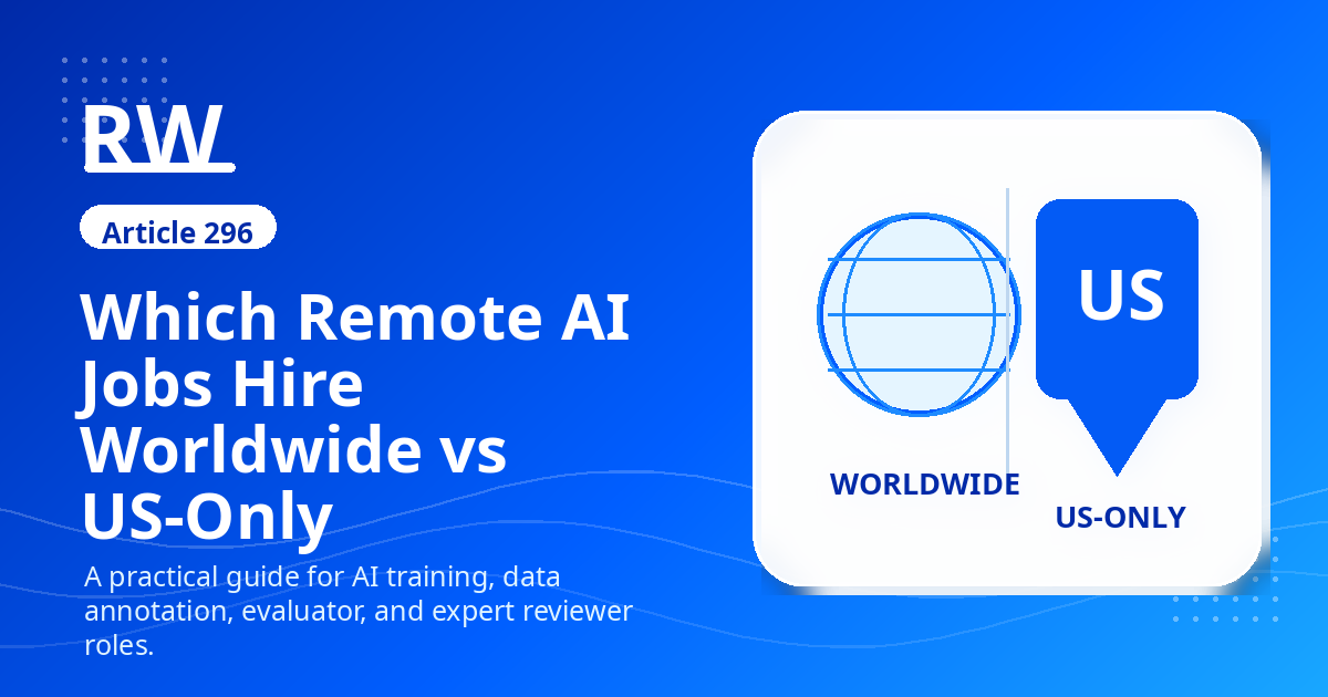 Remote Work Union guide explaining which remote AI jobs hire worldwide versus US-only applicants