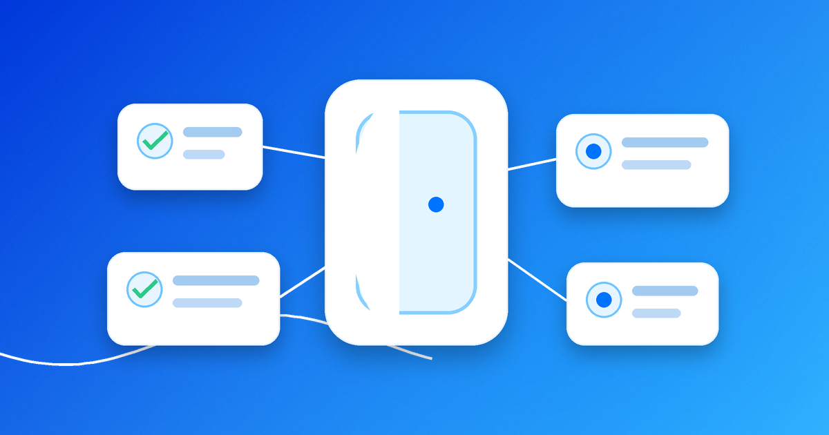Abstract cards flowing into an open portal representing free access to remote work resources