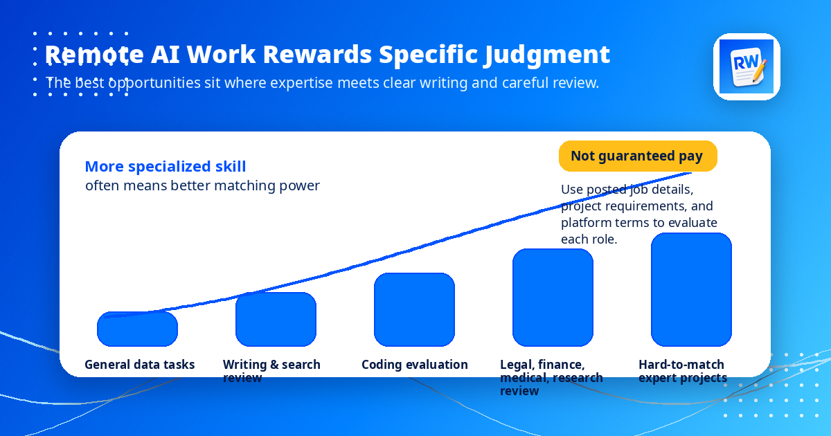 AI Training Skill Value Ladder — from general data tasks to writing and search review, coding evaluation, legal and finance review, up to hard-to-match expert projects.